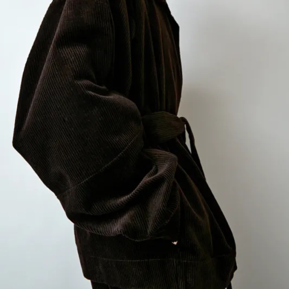 DEIJI STUDIOS Cord House Coat In Cedar Belted Slouchy Cozy Jacket FW 2023 NWT OS - Picture 6 of 16